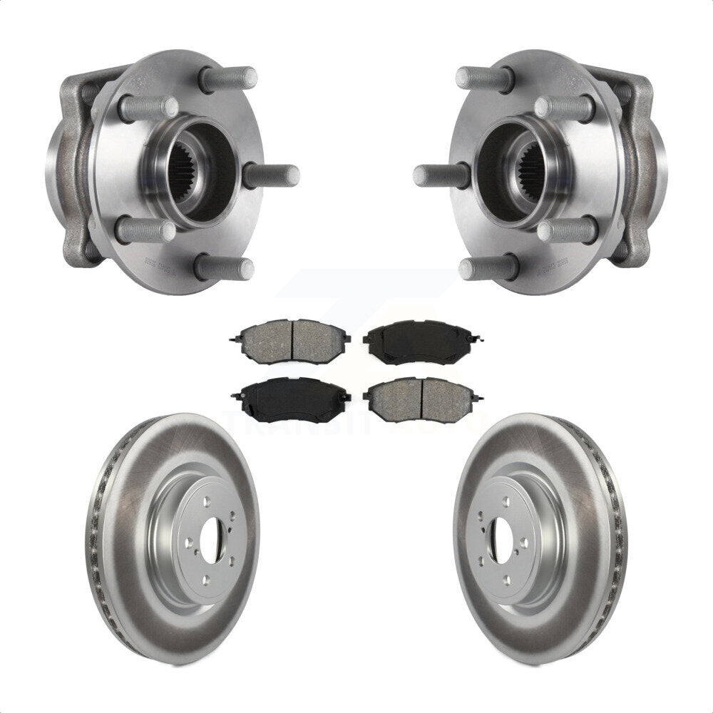 Ensemble de roulement de moyeu avant, Rotor de frein et Kit de plaquettes revêtus pour Subaru Forester 2.0