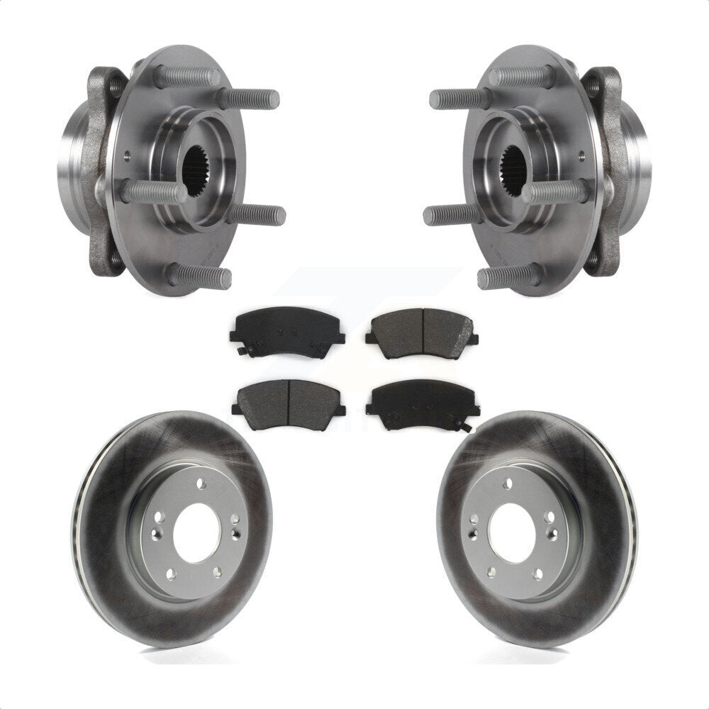 Ensemble de roulement de moyeu avant, Rotor de frein à disque revêtu et Kit de plaquettes pour Hyundai Elantr