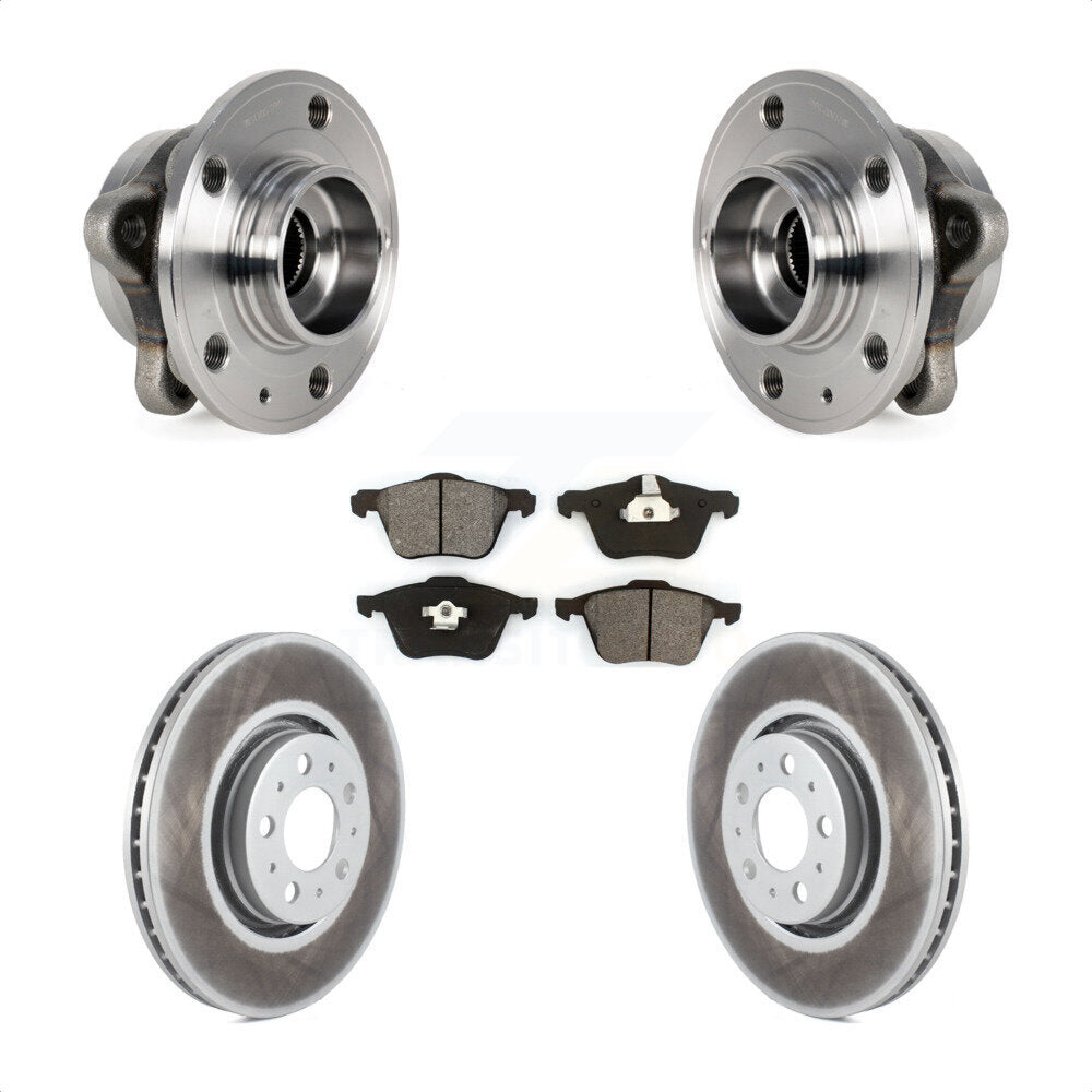 Kit de rotors et plaquettes de frein à disque enduits d'assemblage de roulement de moyeu avant pour Volvo XC90