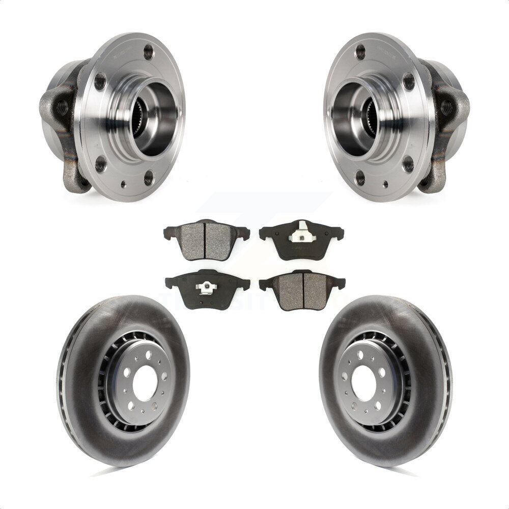 Kit de rotors et plaquettes de frein à disque enduits d'assemblage de roulement de moyeu avant pour Volvo XC90