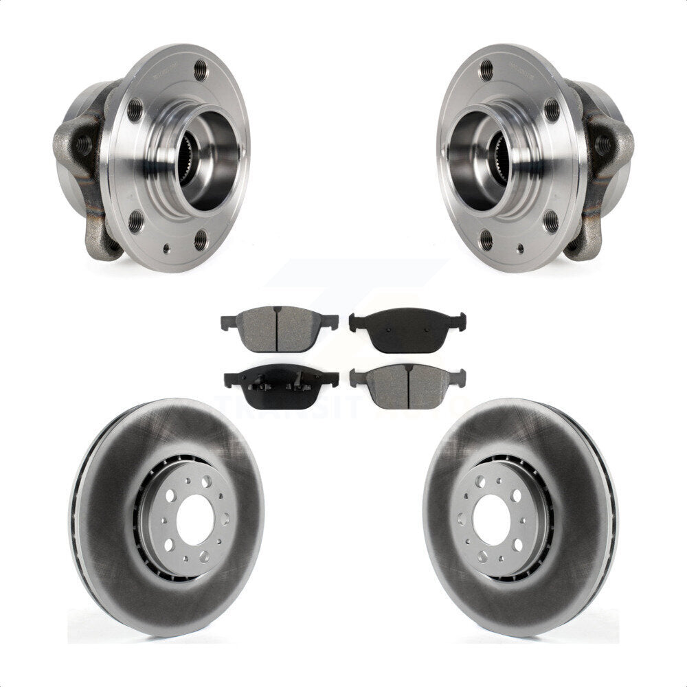Kit de rotors et plaquettes de frein à disque enduits d'assemblage de roulement de moyeu avant pour Volvo XC90