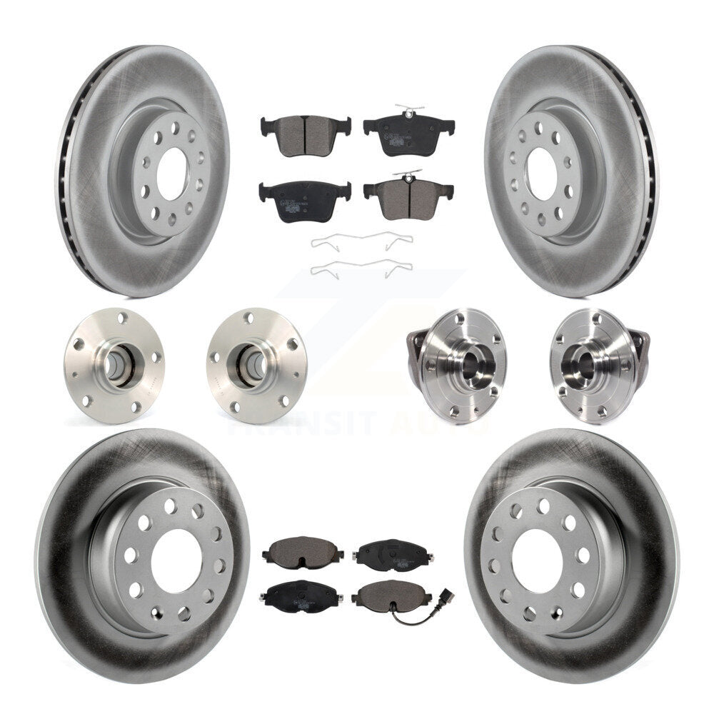 Kit de rotors et plaquettes de frein revêtus de roulement de moyeu avant et arrière (10 pièces) pour Audi A3 Sportbac
