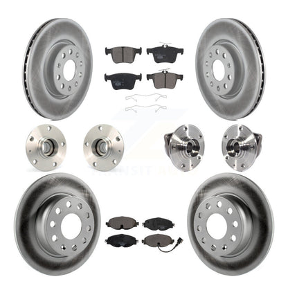 Kit de rotors et plaquettes de frein revêtus de roulement de moyeu avant et arrière (10 pièces) pour Audi A3 Sportbac