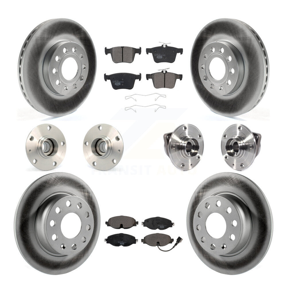 Kit de rotor et de plaquettes de frein revêtus de roulement de moyeu avant et arrière (10 pièces) pour Audi A3 2016 2.0