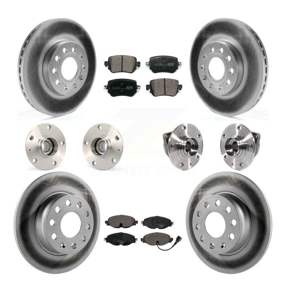 Kit de rotor et de plaquettes de frein revêtus de roulement de moyeu avant et arrière (10 pièces) pour Volkswagen Gol