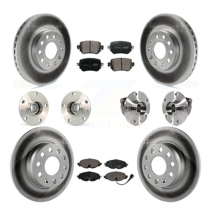 Kit de rotor et de plaquettes de frein revêtus de roulement de moyeu avant et arrière (10 pièces) pour Volkswagen Gol