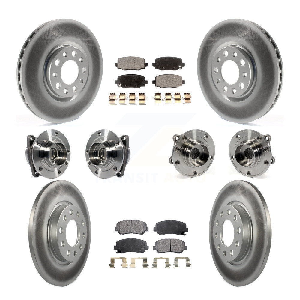 Kit de rotors et plaquettes de frein revêtus de roulement de moyeu avant et arrière (10 pièces) pour Chrysler 200 FW