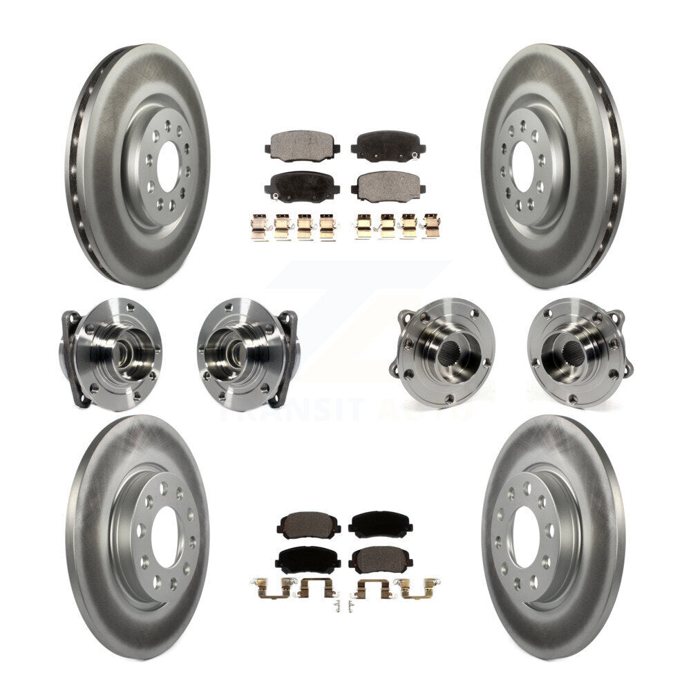 Kit de rotors et plaquettes de frein revêtus de roulement de moyeu avant et arrière (10 pièces) pour Chrysler 200 FW