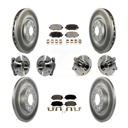 Kit de rotors et plaquettes de frein revêtus de roulement de moyeu avant et arrière (10 pièces) pour Chrysler 200 FW