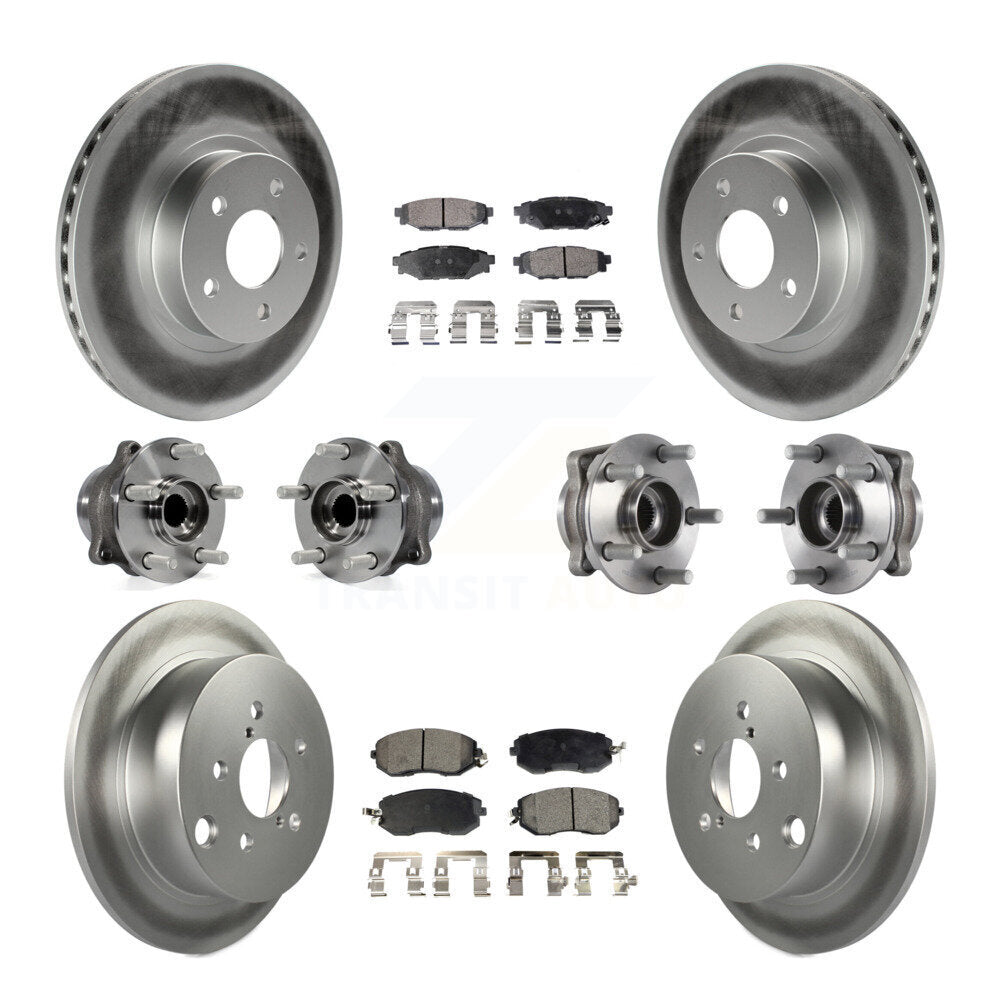 Kit de plaquettes de Rotor de frein à disque revêtu de roulement de moyeu avant et arrière (10 pièces) pour Subaru Imprez