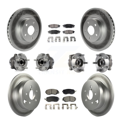 Kit de plaquettes de Rotor de frein à disque revêtu de roulement de moyeu avant et arrière (10 pièces) pour Subaru Imprez