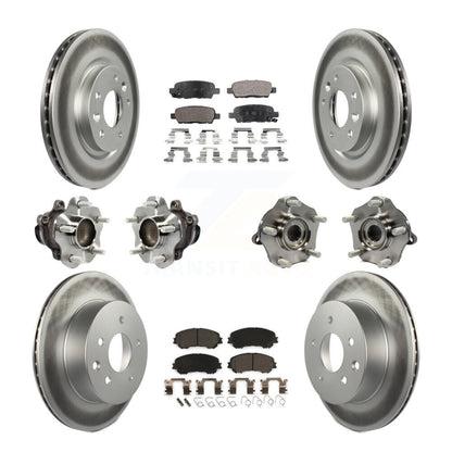 Kit de plaquettes de rotor de frein enduites de roulement de moyeu avant et arrière (10 pièces) pour Nissan Rogue Spor