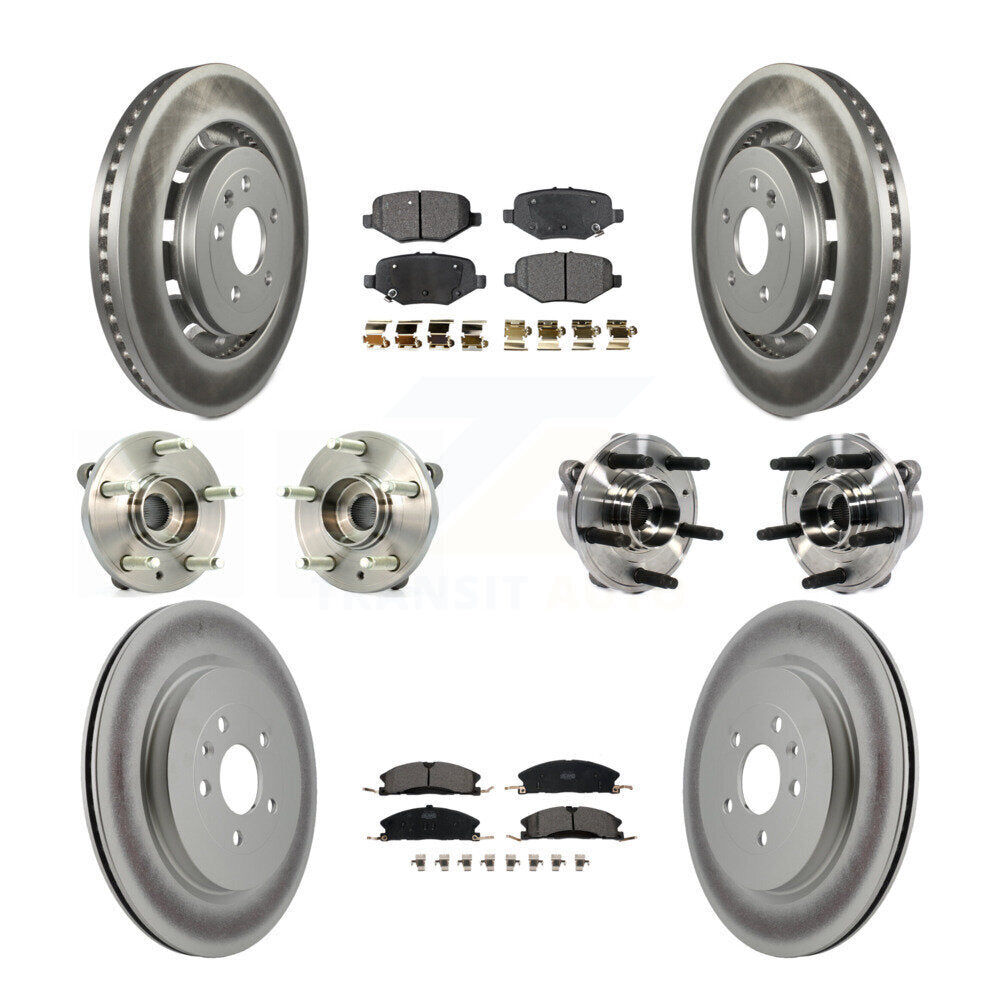 Kit de plaquettes de rotor de frein enduites de roulement de moyeu avant et arrière (10 pièces) pour Ford Taurus Polic