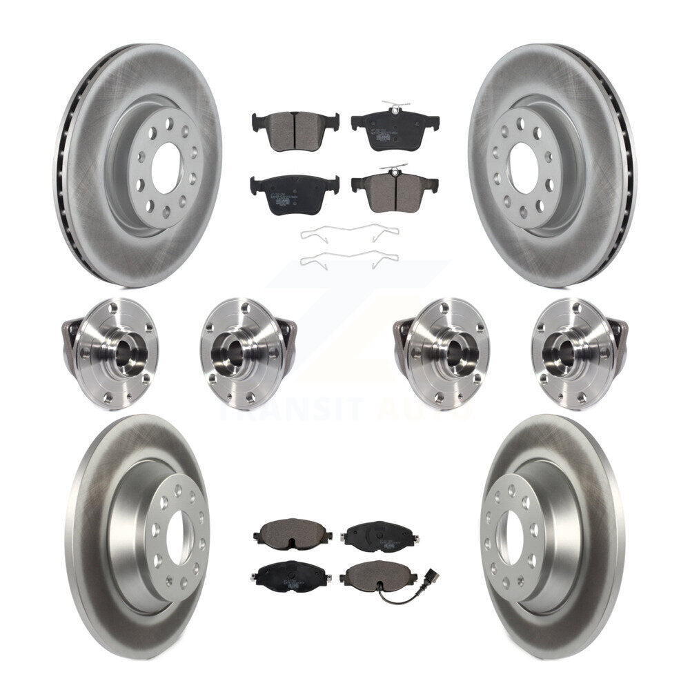 Kit de rotor et de plaquettes de frein revêtus de roulement de moyeu avant et arrière (10 pièces) pour Audi TT Quattr