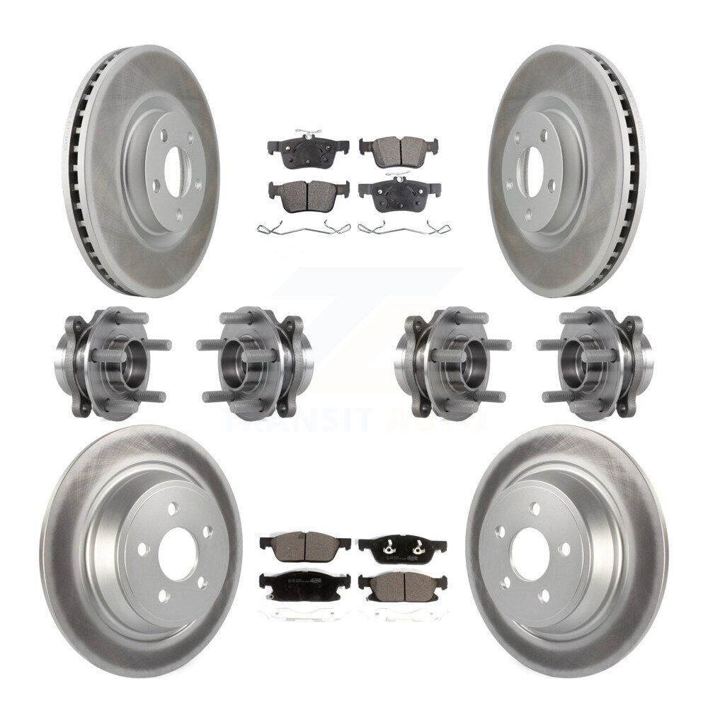 Kit de plaquettes de Rotor de frein revêtues de roulement de moyeu avant et arrière (10 pièces) pour Lincoln Continenta