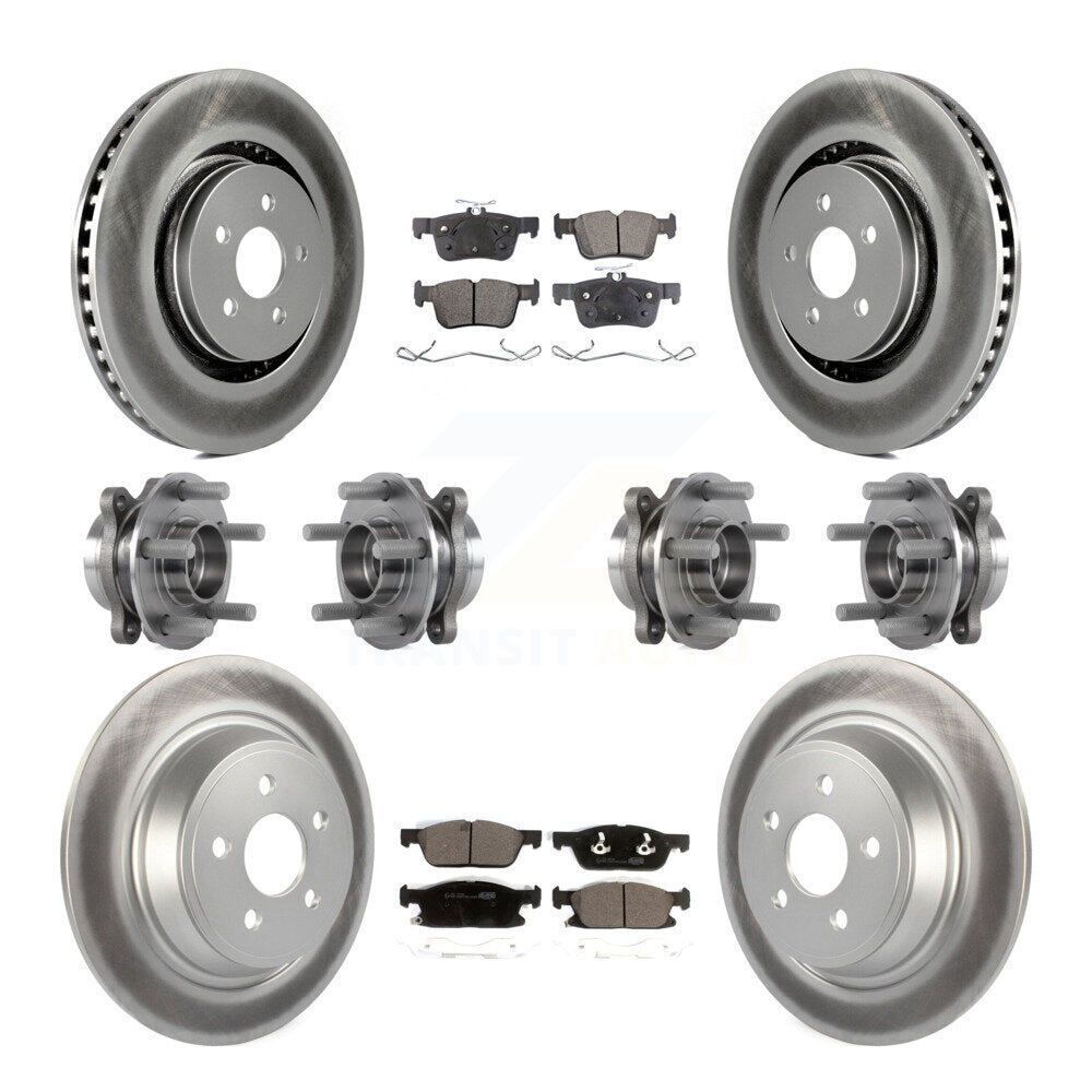 Kit de plaquettes de Rotor de frein revêtues de roulement de moyeu avant et arrière (10 pièces) pour Lincoln Continenta