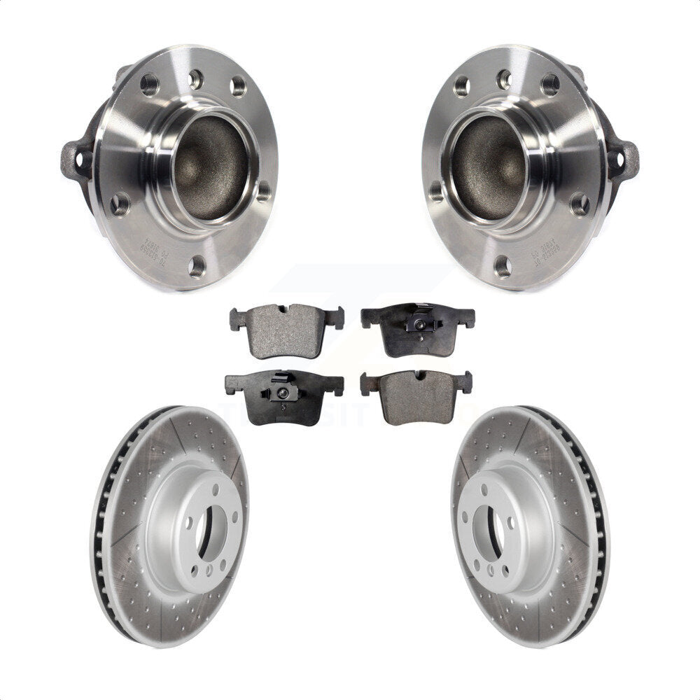 Kit de rotors et plaquettes de frein à disque enduits d'assemblage de roulement de moyeu avant pour BMW 335i