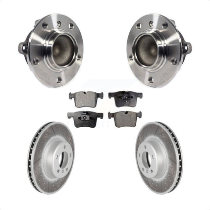 Kit de rotors et plaquettes de frein à disque enduits d'assemblage de roulement de moyeu avant pour BMW 335i
