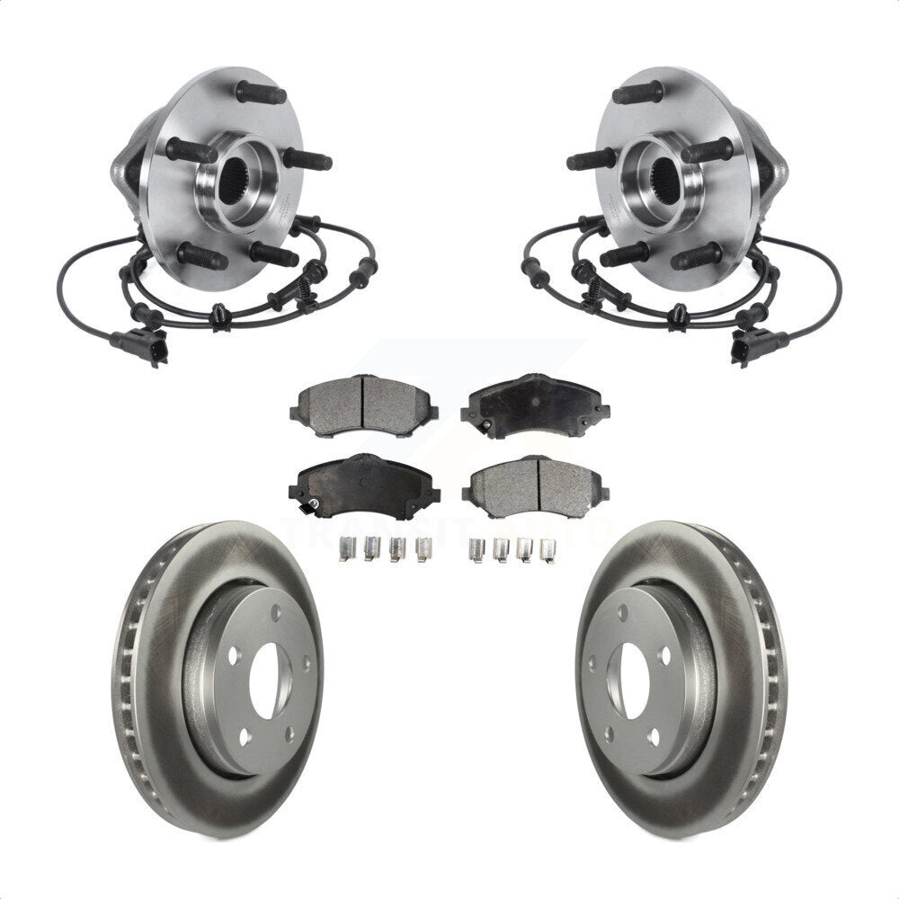 Kit de plaquettes de Rotor de frein à disque enduit d'assemblage de roulement de moyeu avant pour Jeep Wrangler J
