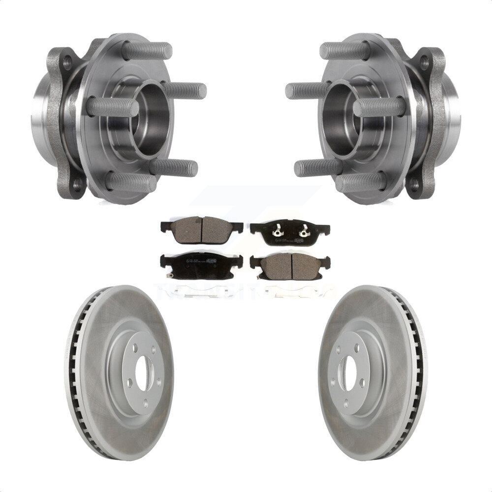 Ensemble de roulement de moyeu avant, Rotor de frein et plaquettes revêtus, Kit pour Lincoln Continenta