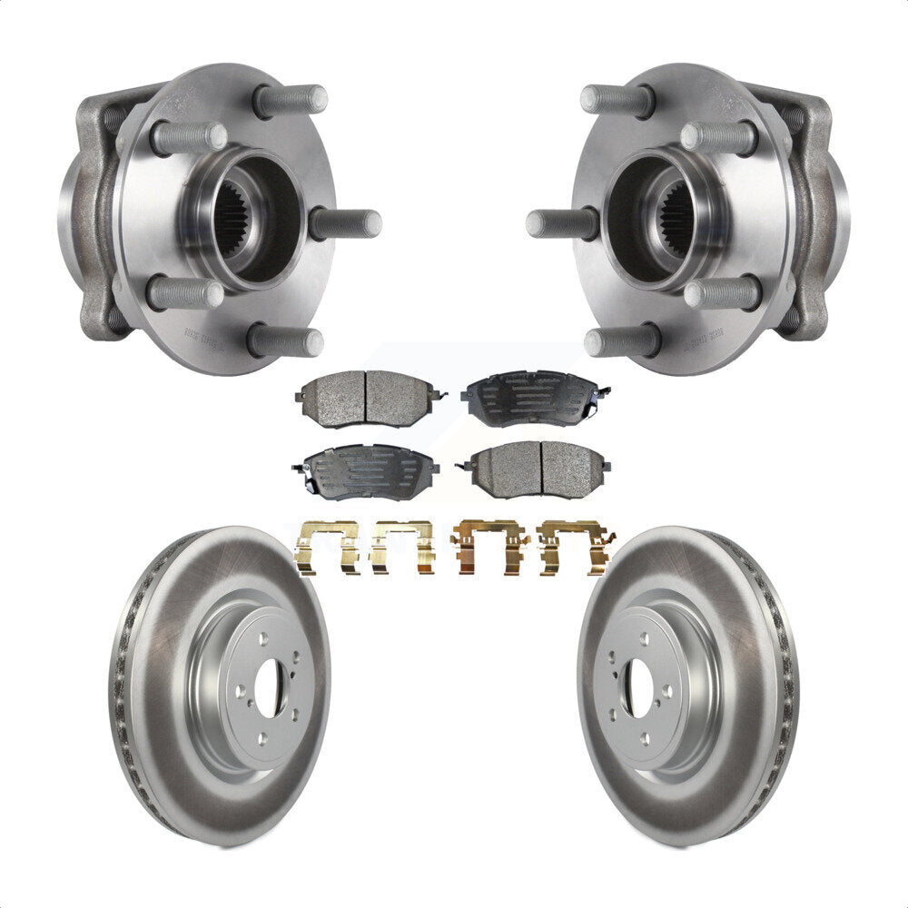 Ensemble de roulement de moyeu avant, Rotor de frein et Kit de plaquettes revêtus pour Subaru Forester 2.0