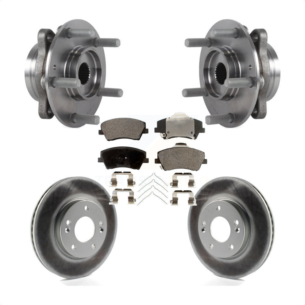 Ensemble de roulement de moyeu avant, Rotor de frein à disque revêtu et Kit de plaquettes pour Hyundai Elantr