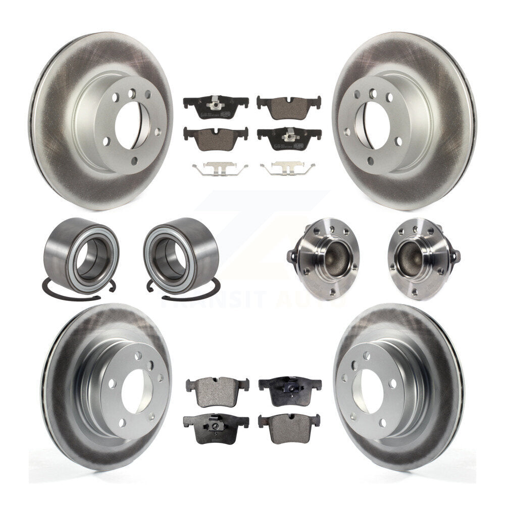 Kit de chaussures de plaquettes de Rotor de frein enduites de roulement de moyeu avant et arrière (10 pièces) pour BMW 320i 328