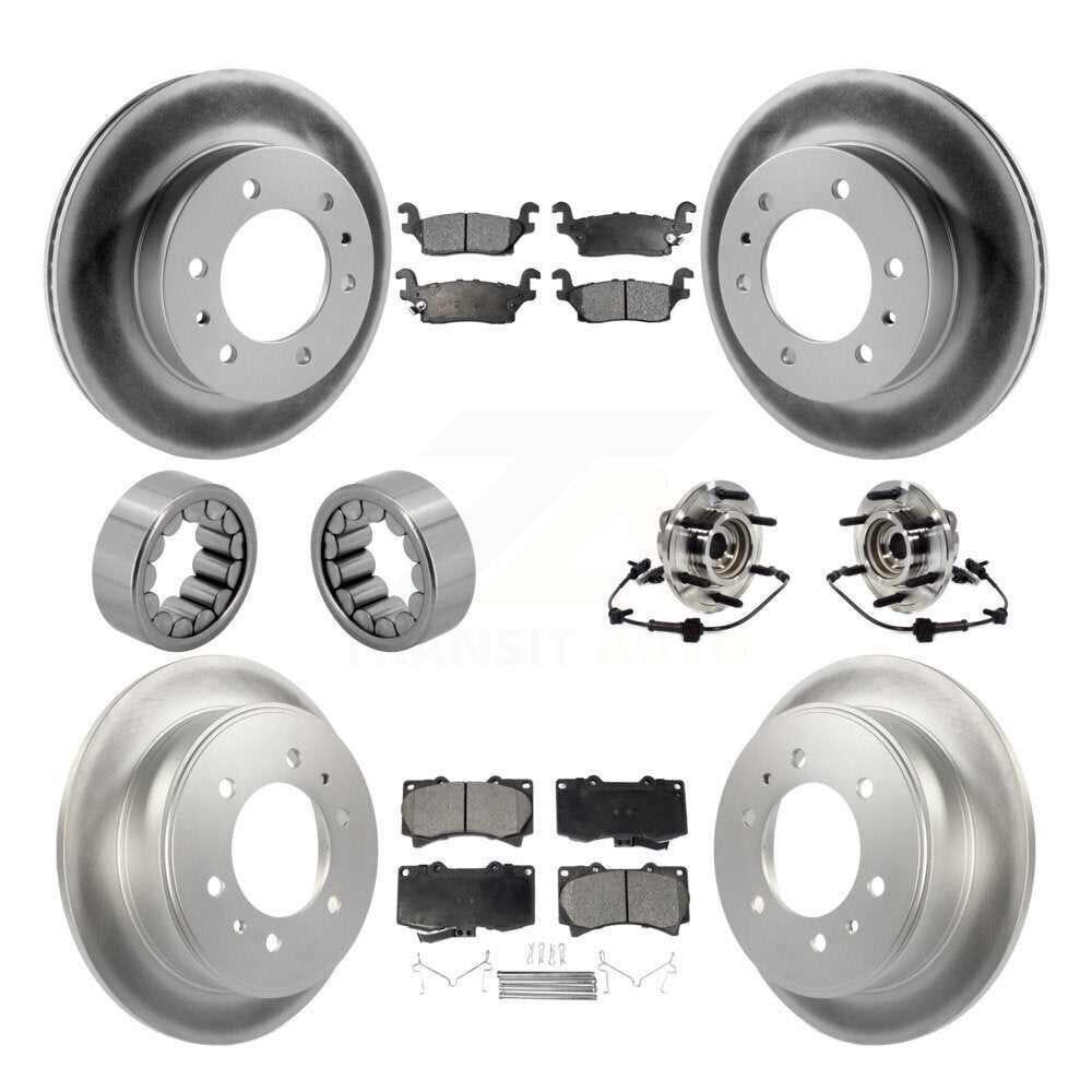 Kit de patins de Rotor de frein enduits de roulement de moyeu avant et arrière (10 pièces) pour Hummer H3T H