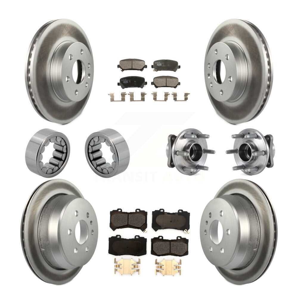 Kit de chaussures de plaquettes de Rotor de frein enduites de roulement de moyeu avant et arrière (10 pièces) pour Chevrolet GM