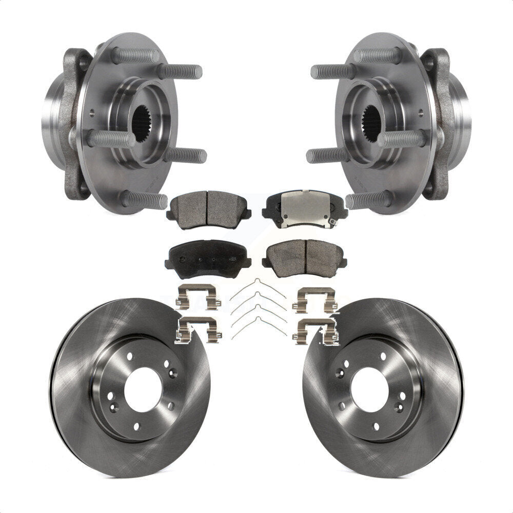 Ensemble de roulement de moyeu avant, Rotor de frein et Kit de plaquettes pour Hyundai Veloster Elantra G