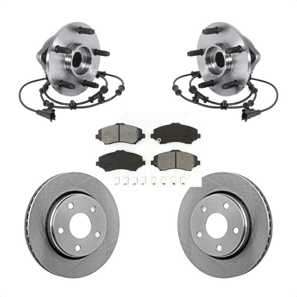 Kit de rotors et plaquettes de frein à disque d'assemblage de roulement de moyeu avant pour Jeep Wrangler JK