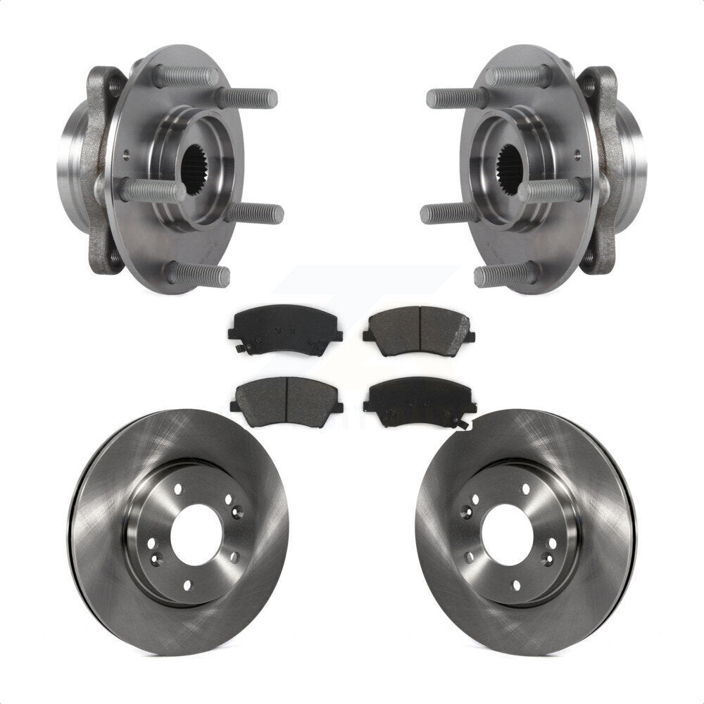 Ensemble de roulements de moyeu avant, Rotors et plaquettes de frein à disque, Kit pour Hyundai Elantra