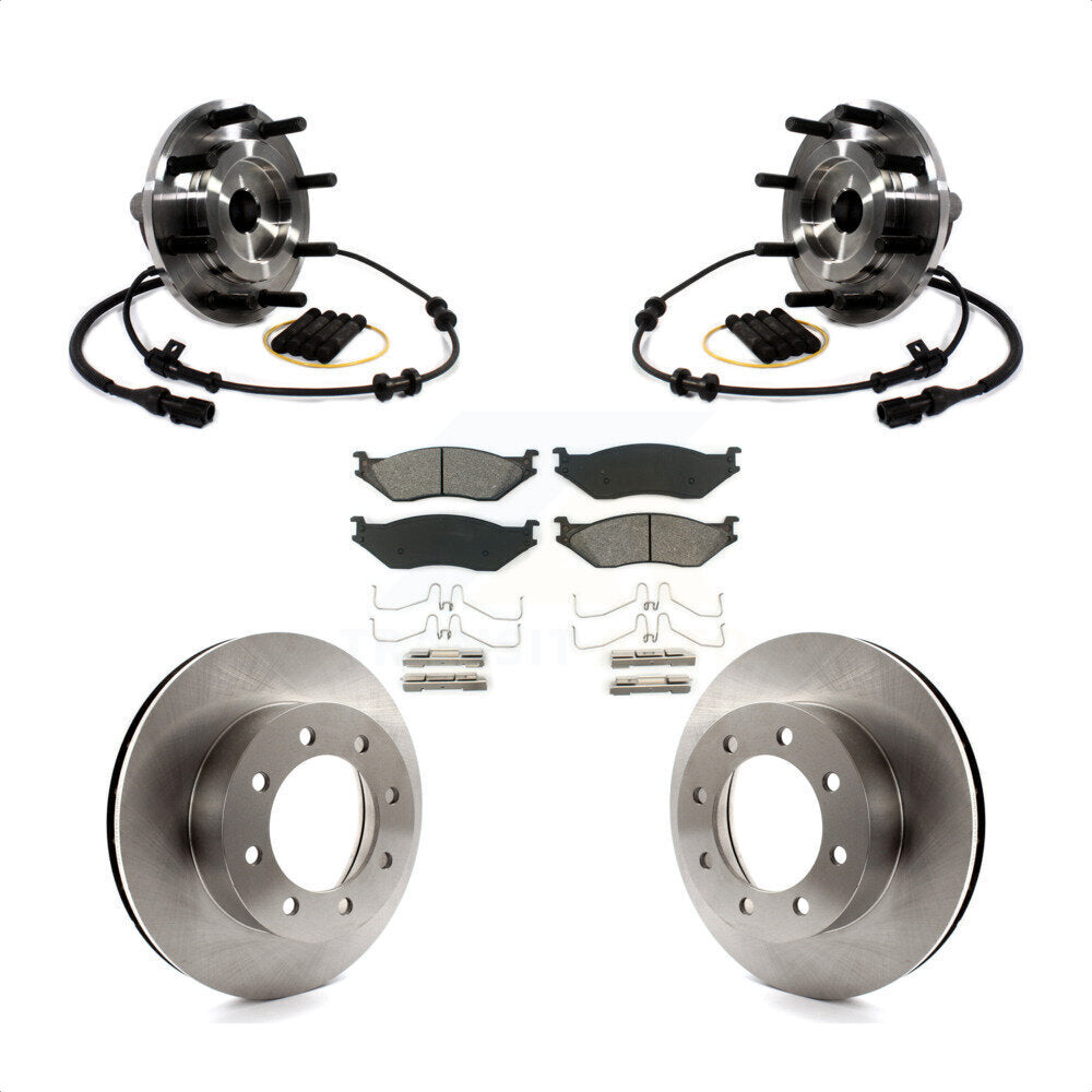 Ensemble de roulement de moyeu avant, Rotor de frein et Kit de plaquettes pour Ford F-550 Super Duty F-45