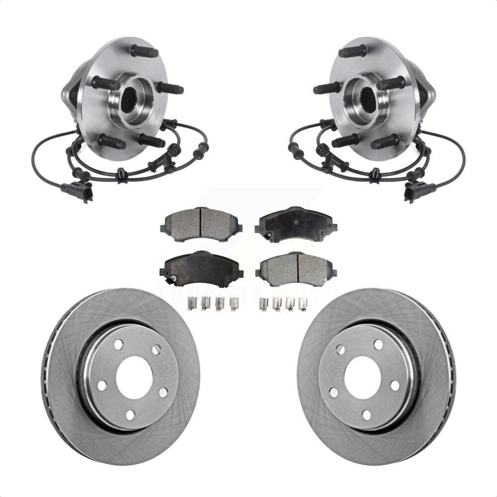 Kit de rotors et plaquettes de frein à disque d'assemblage de roulement de moyeu avant pour Jeep Wrangler JK