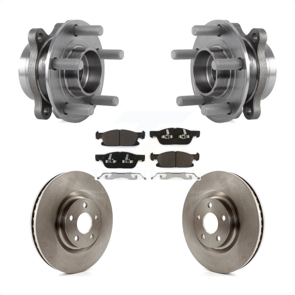 Ensemble de roulements de moyeu avant, Rotors de frein à disque et Kit de plaquettes en céramique pour Ford Edge