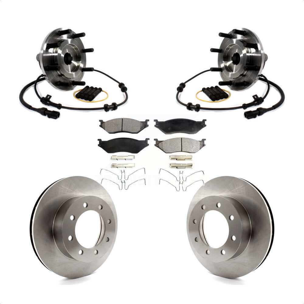 Ensemble de roulement de moyeu avant, Rotor de frein et Kit de plaquettes pour Ford F-550 Super Duty F-45