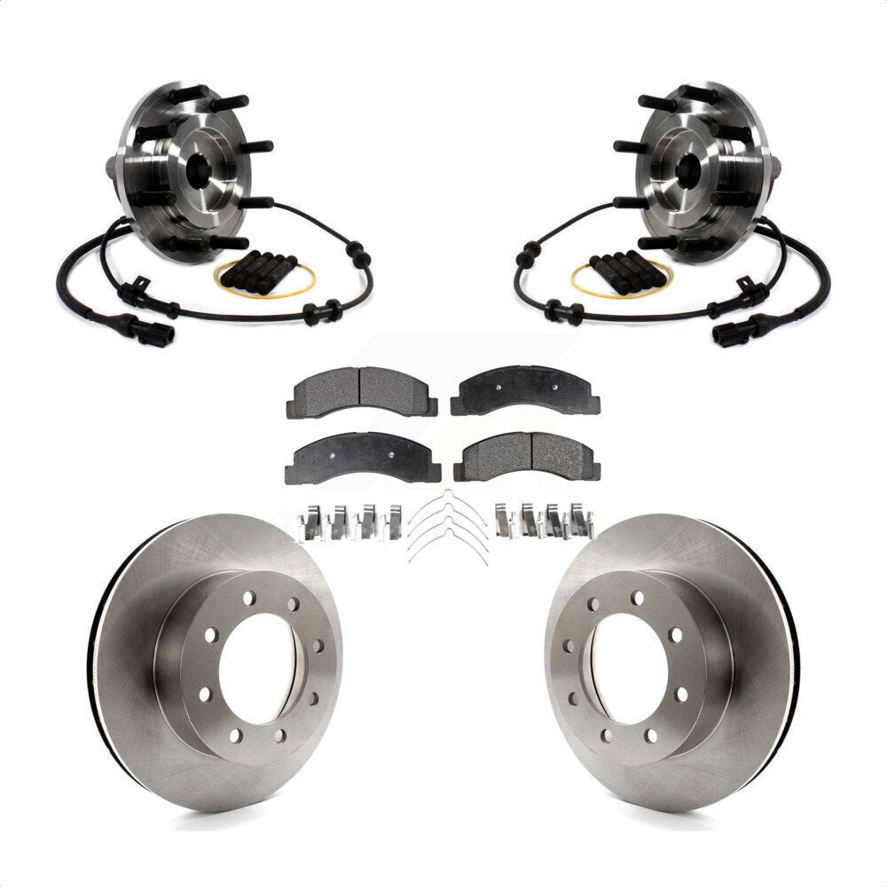Ensemble de roulement de moyeu avant, Rotor de frein et Kit de plaquettes pour Ford F-250 Super Duty RW