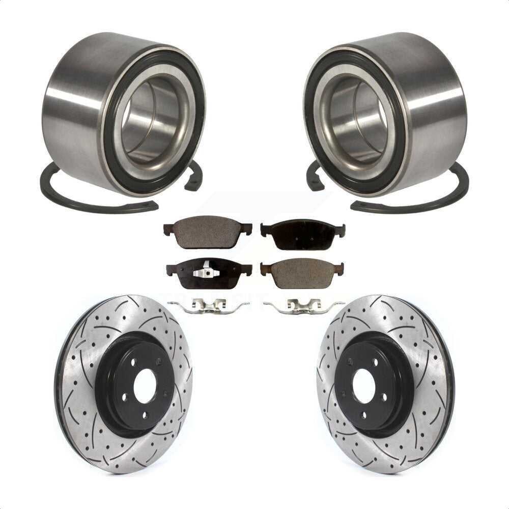 Kit de plaquettes de Rotor de frein, roulement de roue avant, fente percée, pour Ford Focus Lincoln MK