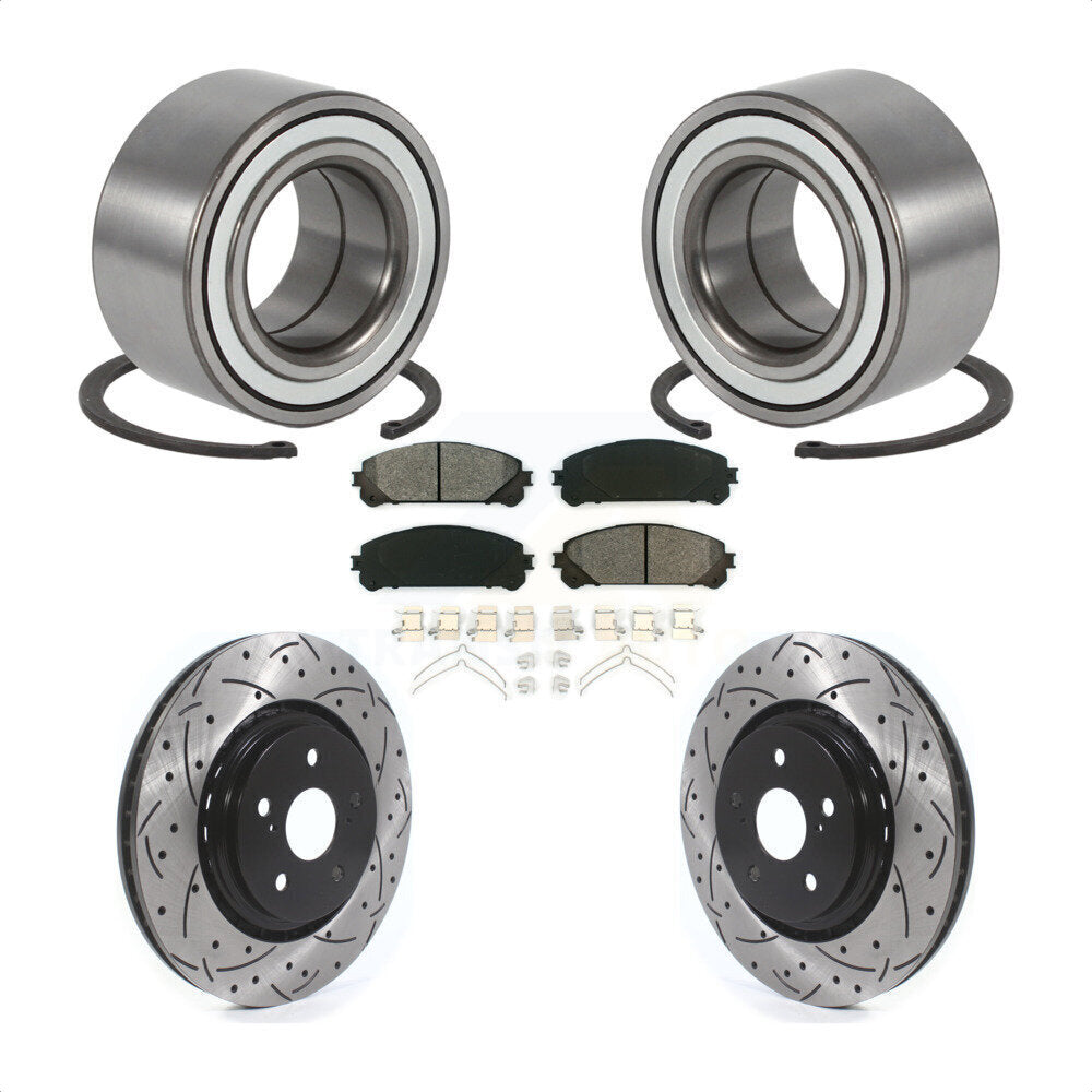 Kit de plaquettes de Rotor de frein à fente percée avec roulement de roue avant, pour Lexus RX35 2016