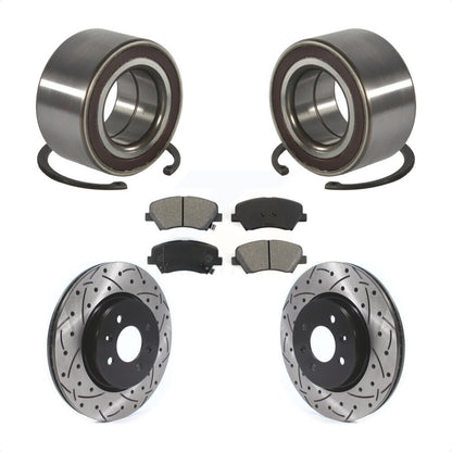 Kit de plaquettes de Rotor de frein à disque fendu percé avec roulement de roue avant pour Kia Ri