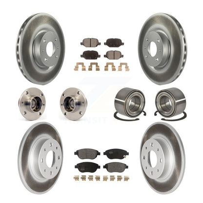 Kit de rotors et plaquettes de frein à disque revêtus de roulement de moyeu avant et arrière (10 pièces) pour Fiat 50