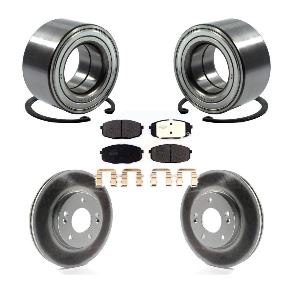 Kit de rotors et plaquettes de frein à disque enduits de roulement de roue avant pour Kia Soul Forte