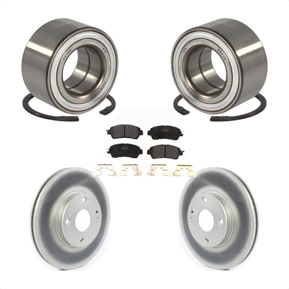 Kit de rotors et plaquettes de frein à disque enduits de roulement de roue avant pour Toyota Yaris iA