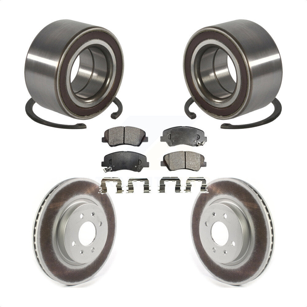Kit de rotors et plaquettes de frein à disque enduits de roulement de roue avant pour Kia Rio KBB-11431