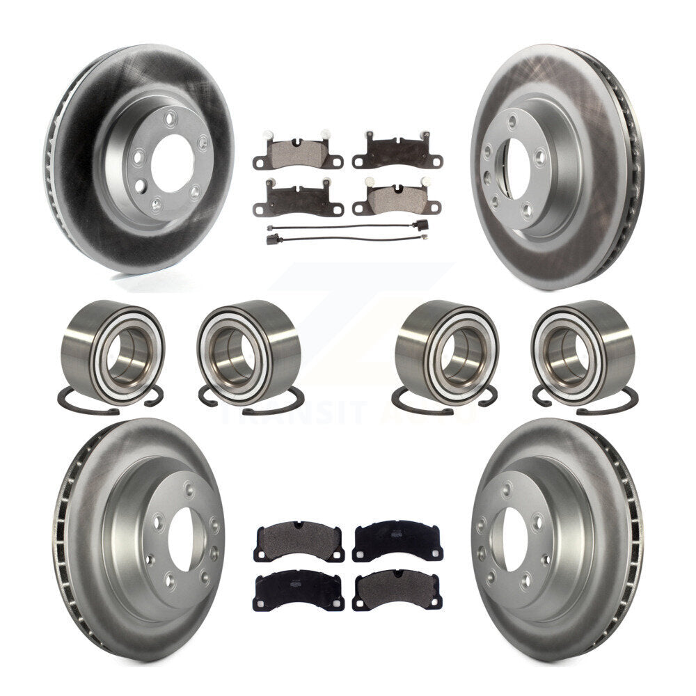 Kit de rotors et plaquettes de frein à disque revêtus de roulements avant et arrière (10 pièces) pour Porsche Cayenn