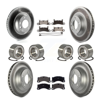 Kit de rotors et plaquettes de frein à disque revêtus de roulements avant et arrière (10 pièces) pour Porsche Cayenn
