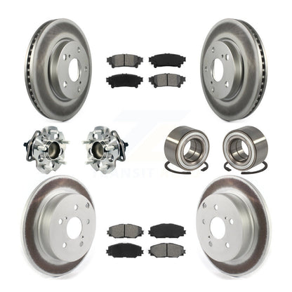 Kit de plaquettes de rotor de frein, roulement de moyeu avant et arrière (10 pièces) pour Toyota Prius 17-18