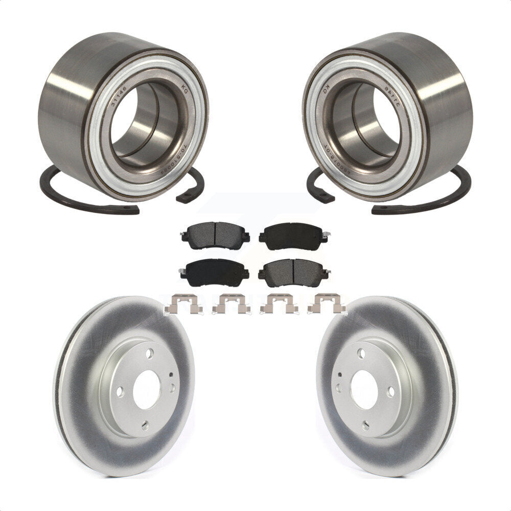 Kit de rotors et plaquettes de frein à disque enduits de roulement de roue avant pour Toyota Yaris iA
