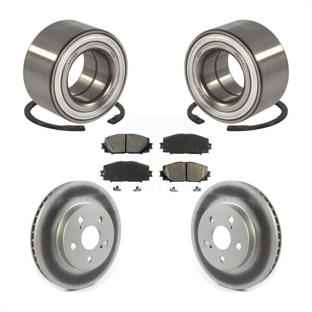 Kit de plaquettes de Rotor de frein à disque revêtu de roulement de roue avant, pour Toyota Prius Prime AWD-