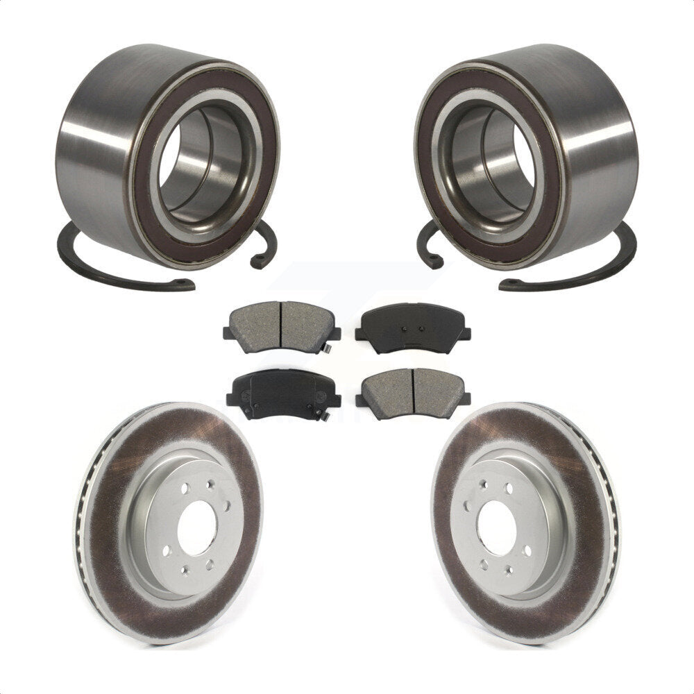 Kit de rotors et plaquettes de frein à disque enduits de roulement de roue avant pour Kia Rio KBB-11433